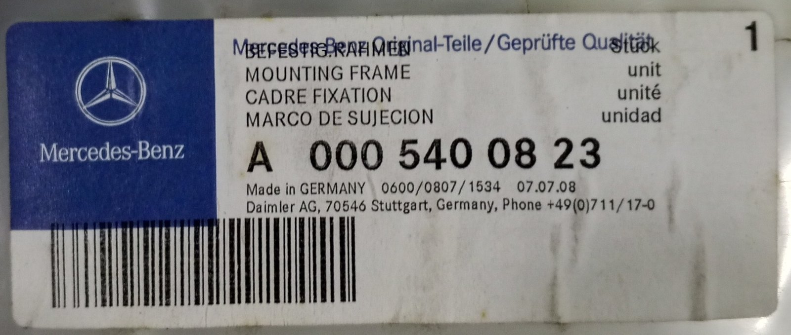 A 000 540 08 23 Mercedes-Benz Electrical Connector Genuine OEM - Image 4