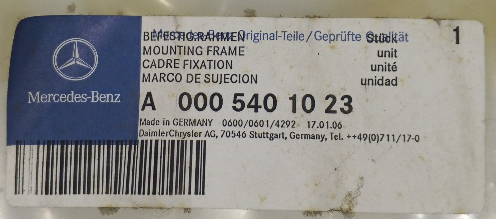 A 000 540 10 23 Mercedes-Benz Mounting Frame Genuine OEM - Image 3