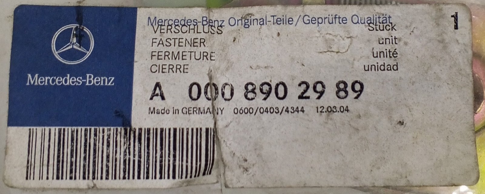 A 000 890 29 89 Mercedes Fastener Clip Genuine OEM Closure Fixing Part - Image 5