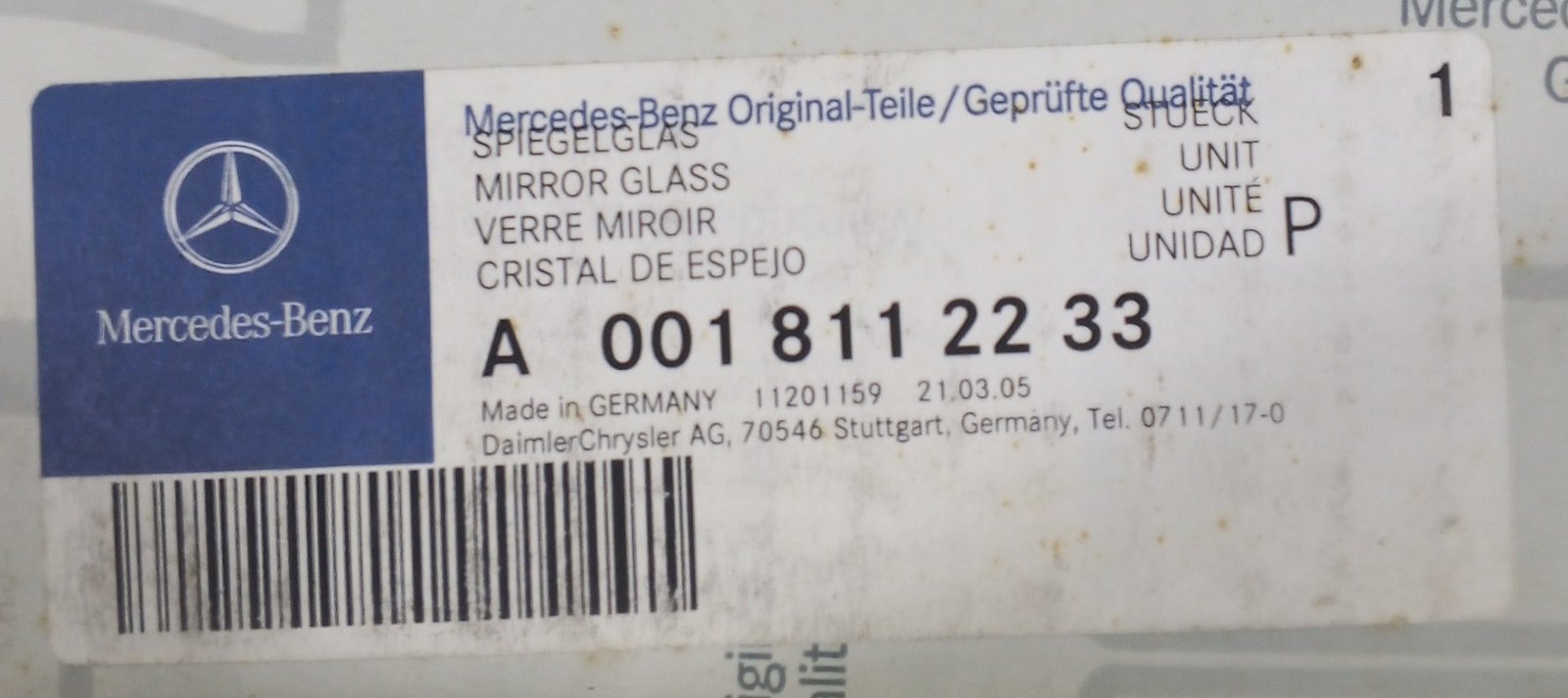 A 001 811 22 33 Mercedes-Benz Mirror Glass Genuine OEM - Image 4