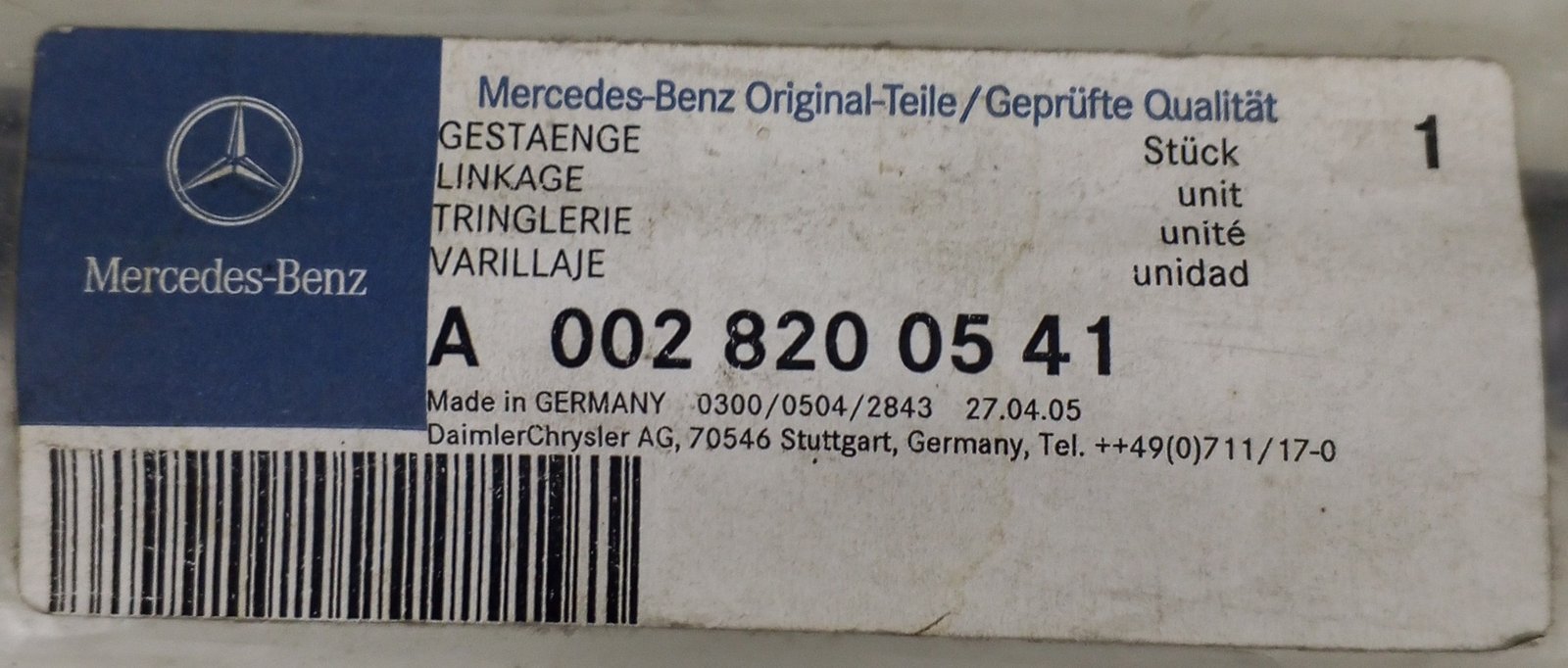 A 002 820 05 41 Mercedes-Benz Linkage Genuine OEM - Image 4