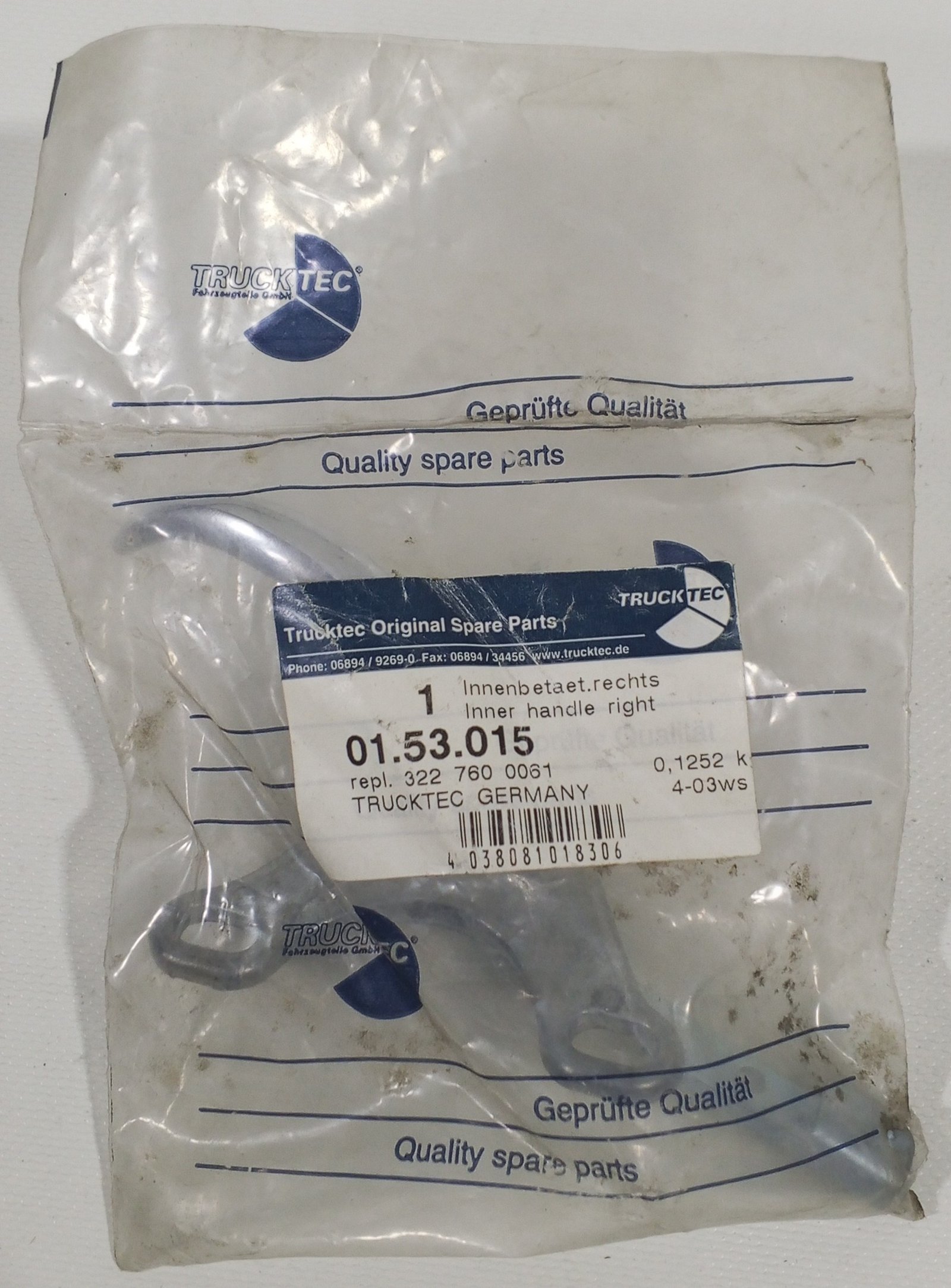 A 322 760 00 61 / 01.53.015 Inner Door Handle Right Trucktec Mercedes-Benz