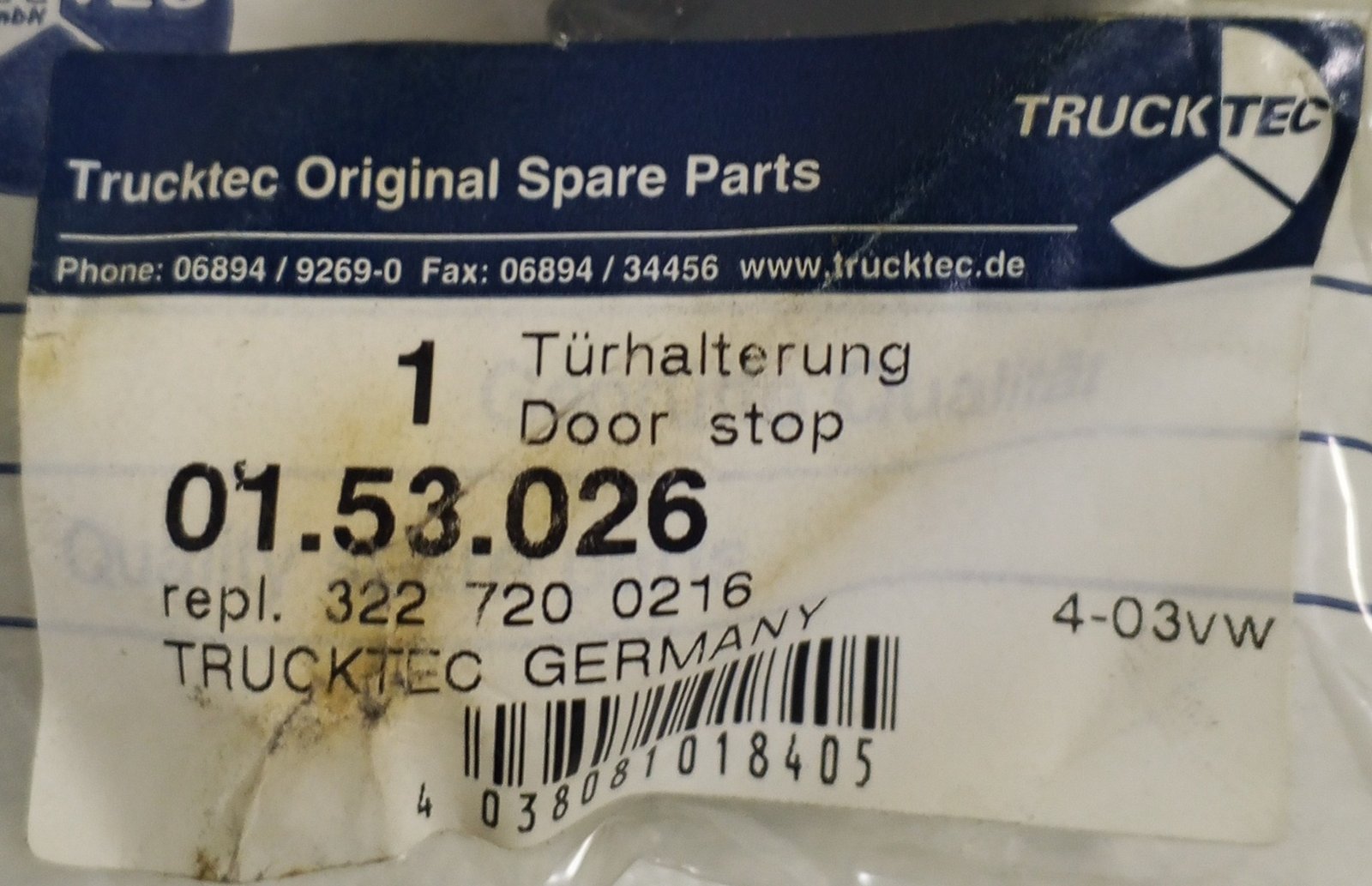 A 322 720 02 16 / 01.53.026 Door Stop Mercedes-Benz Trucktec - Image 5