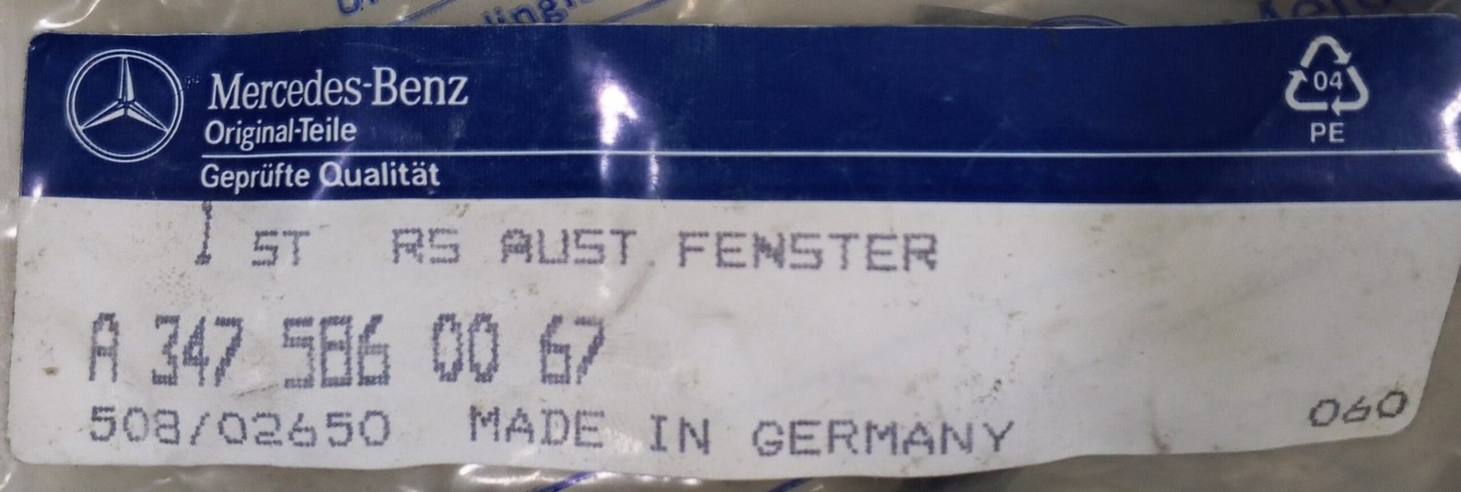 A 347 586 00 67 Window Regulator Mercedes-Benz Genuine Right Side Power Window Mechanism - Image 4