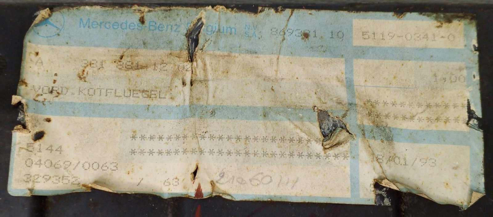 A 381 881 12 02 Mercedes Body Panel Genuine OEM Cover - Image 3