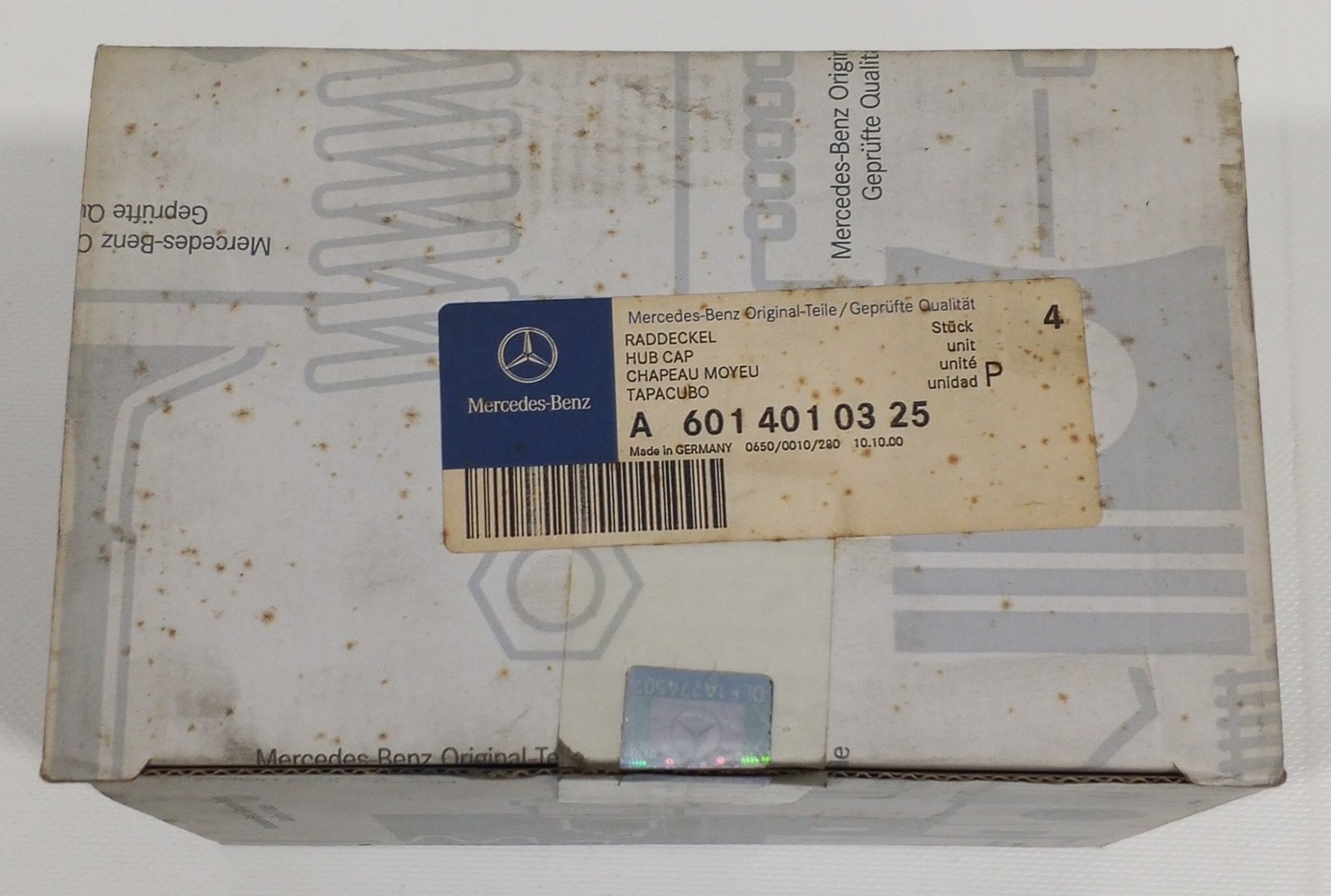 A 601 401 03 25 Mercedes Wheel Hub Cap Genuine OEM Center Cover