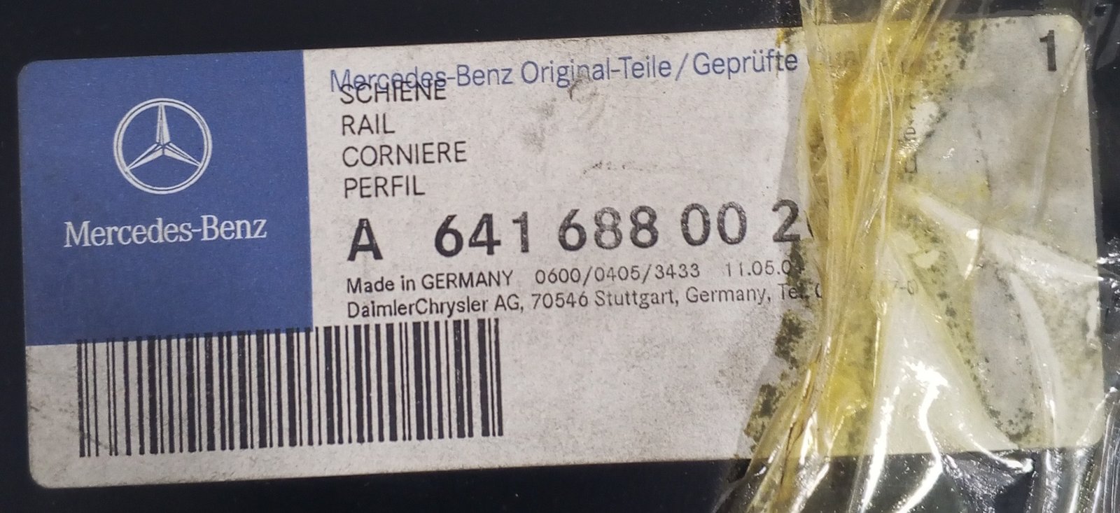 A 641 688 00 20 Mercedes Rail Genuine OEM Body Support - Image 3