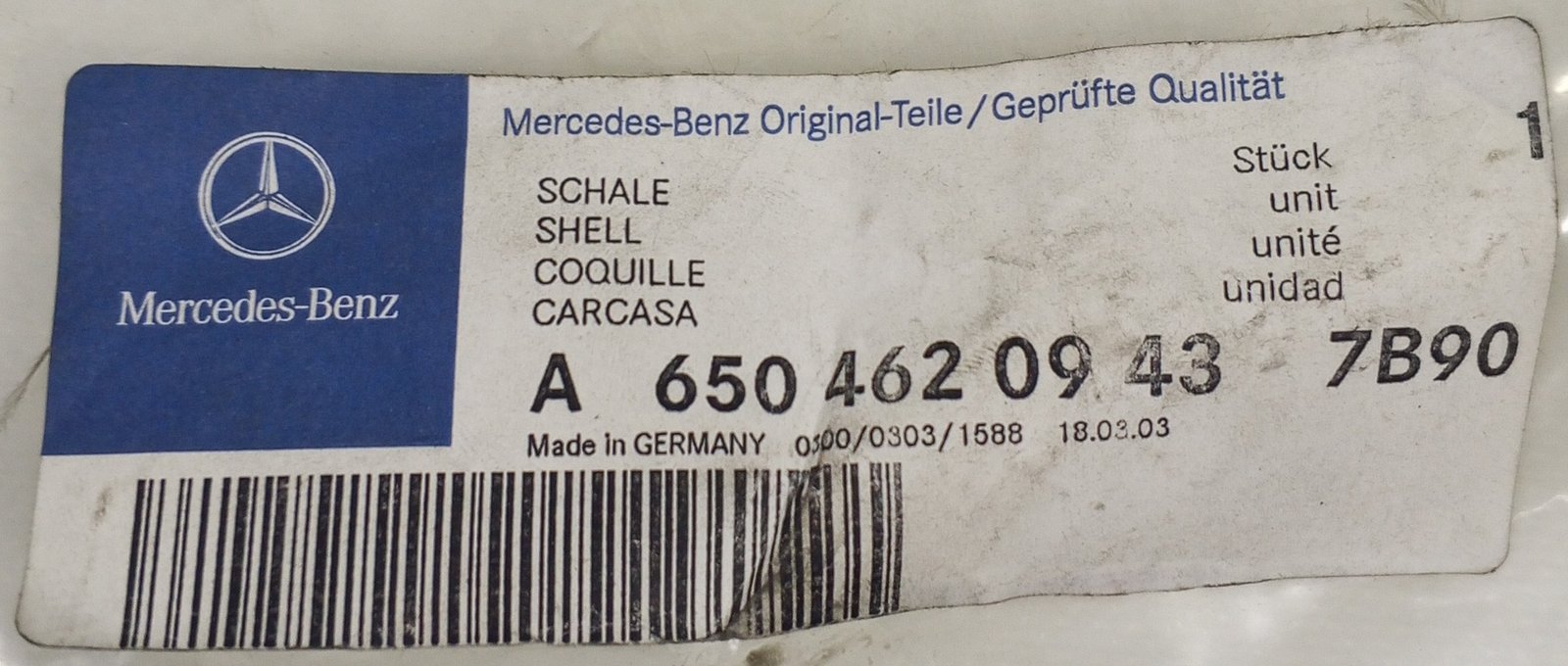 A 650 462 09 43 Shell Cover Mercedes-Benz Genuine - Image 4