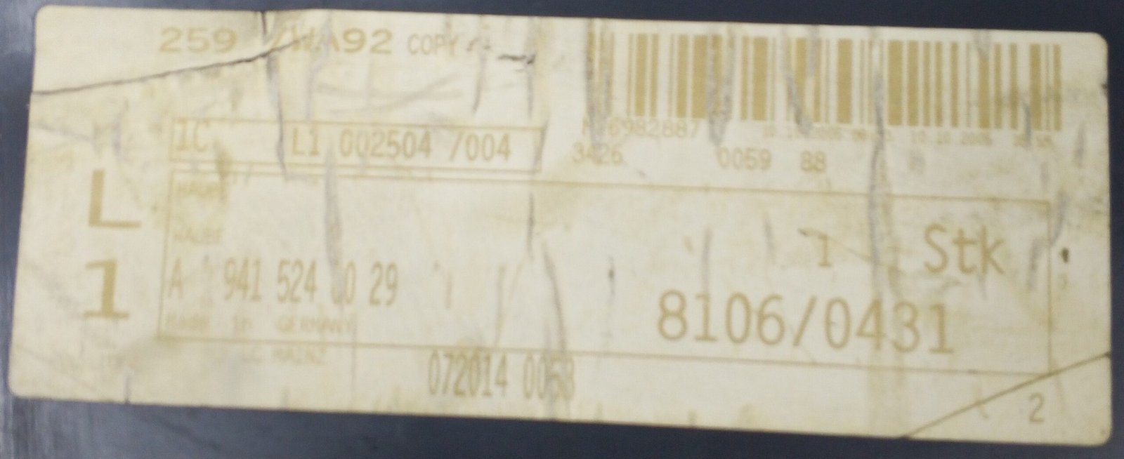 A 941 524 00 29 Mercedes Bracket Genuine OEM Support Part - Image 4