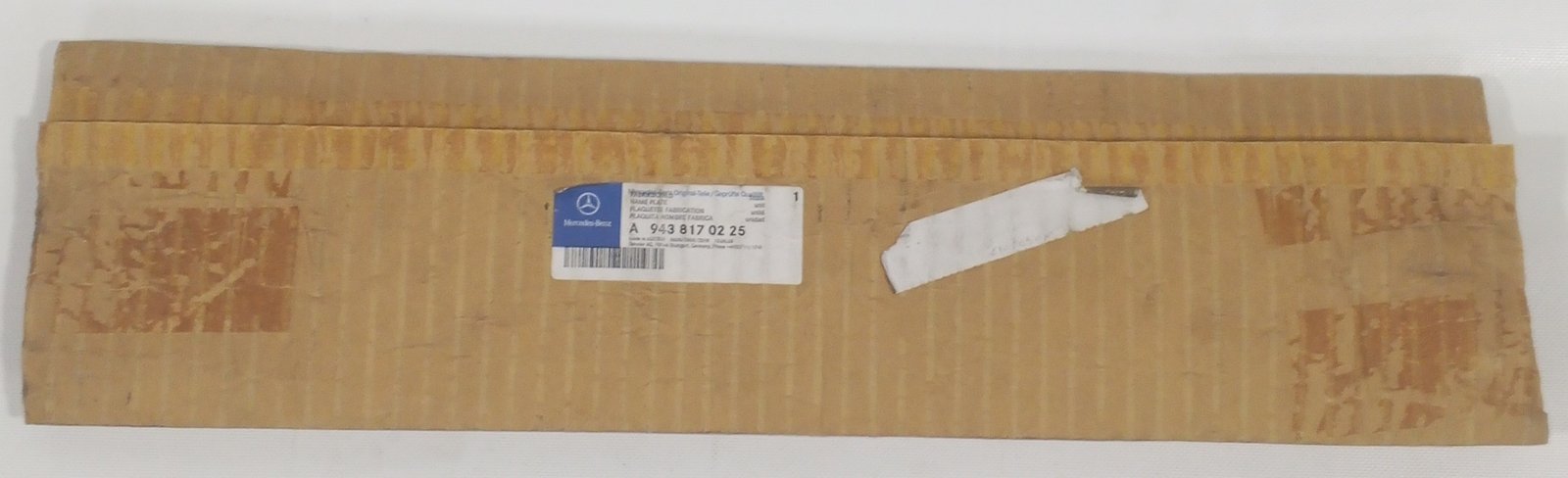 A 943 817 02 25 Mercedes-Benz Name Plate Genuine OEM Truck Identification Plate