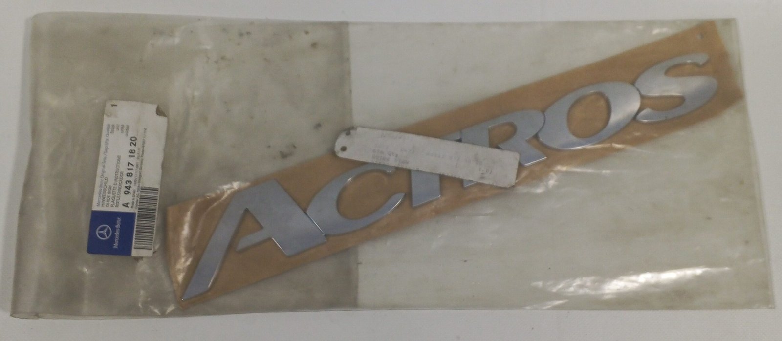 A 943 817 18 20 Mercedes-Benz Guide Sign Genuine OEM Truck Instruction Plate