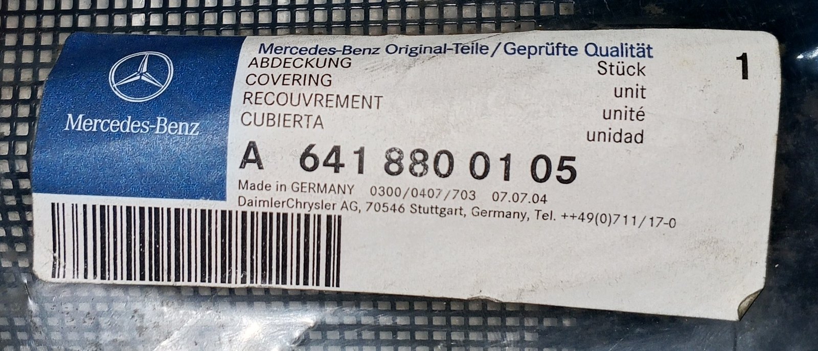 A 641 880 01 05 Mercedes Cover Genuine OEM Exterior Trim - Image 4