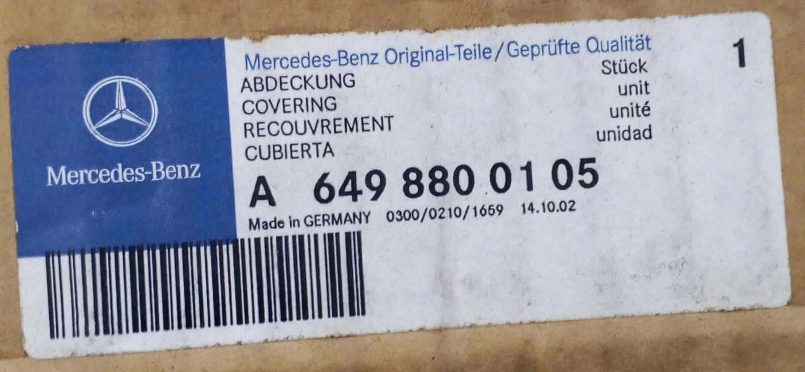 A 649 880 01 05 Mercedes Cover Genuine OEM Body Part - Image 4