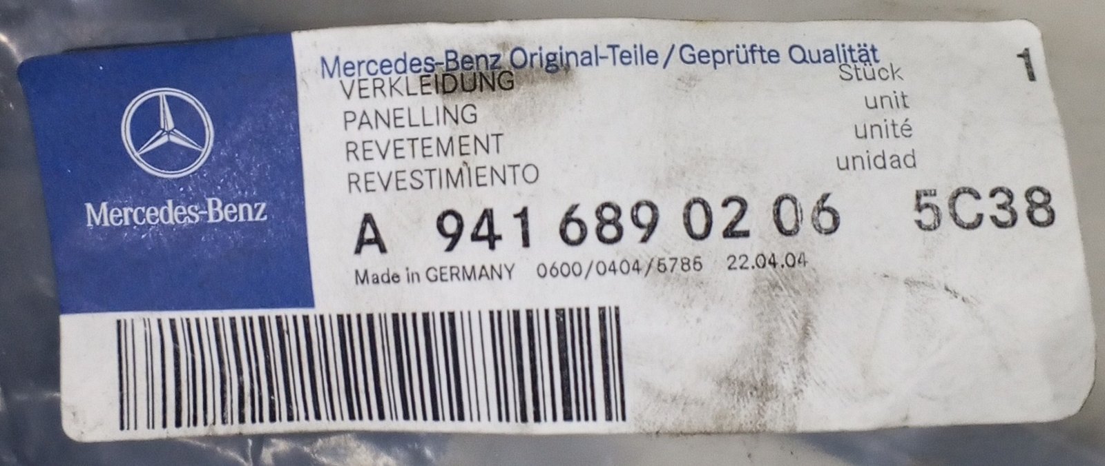 A 941 689 02 06 Mercedes Panel Trim Genuine OEM Verkleidung Cover - Image 6