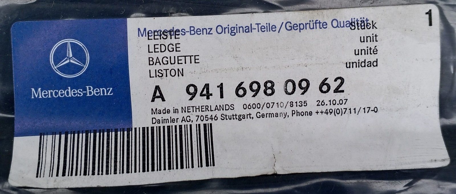 A 941 698 09 62 Mercedes Trim Moulding Genuine OEM - Image 5