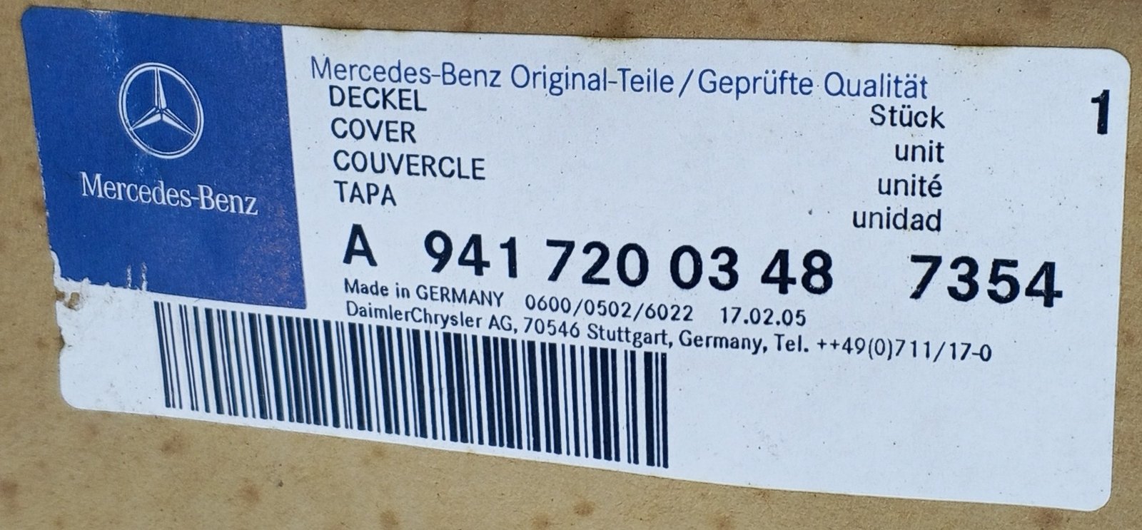 A 941 720 03 48 Mercedes Door Extension Cover Genuine OEM - Image 4