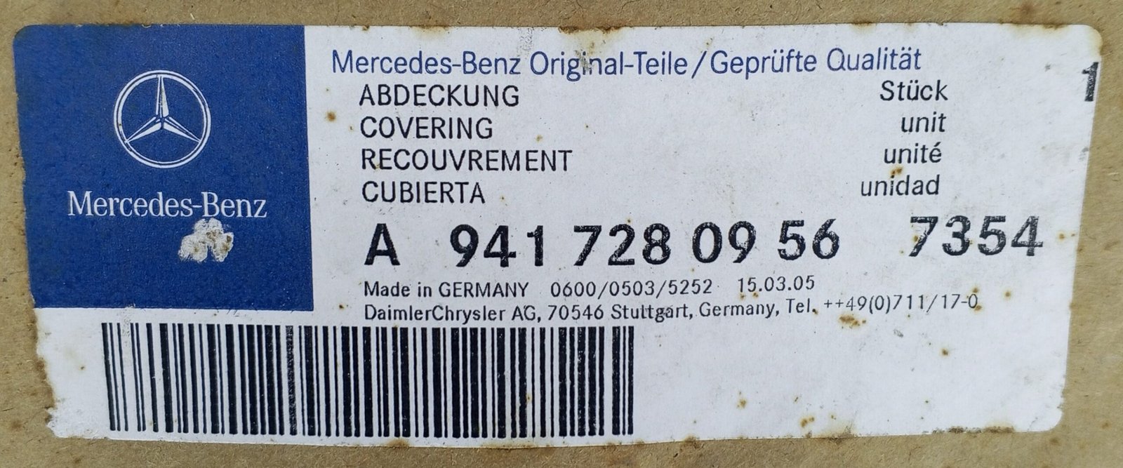 A 941 728 09 56 Mercedes Door Extension Cover Genuine OEM Actros - Image 5