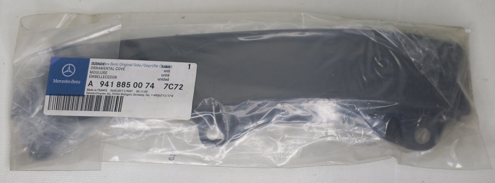 A 941 885 00 74 Mercedes Ornamental Cover Genuine OEM