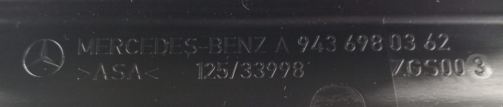 A 943 698 03 62 Mercedes Trim Moulding Genuine OEM - Image 4