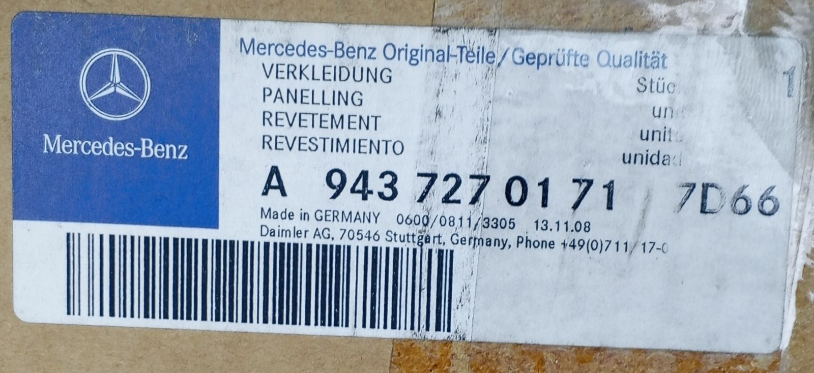 A 943 727 01 71 Mercedes Panelling Genuine OEM - Image 5