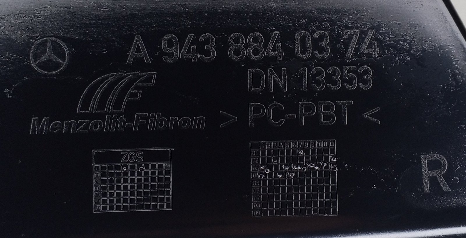 A 943 884 03 74 Mercedes Fender Skirt Genuine OEM - Image 4