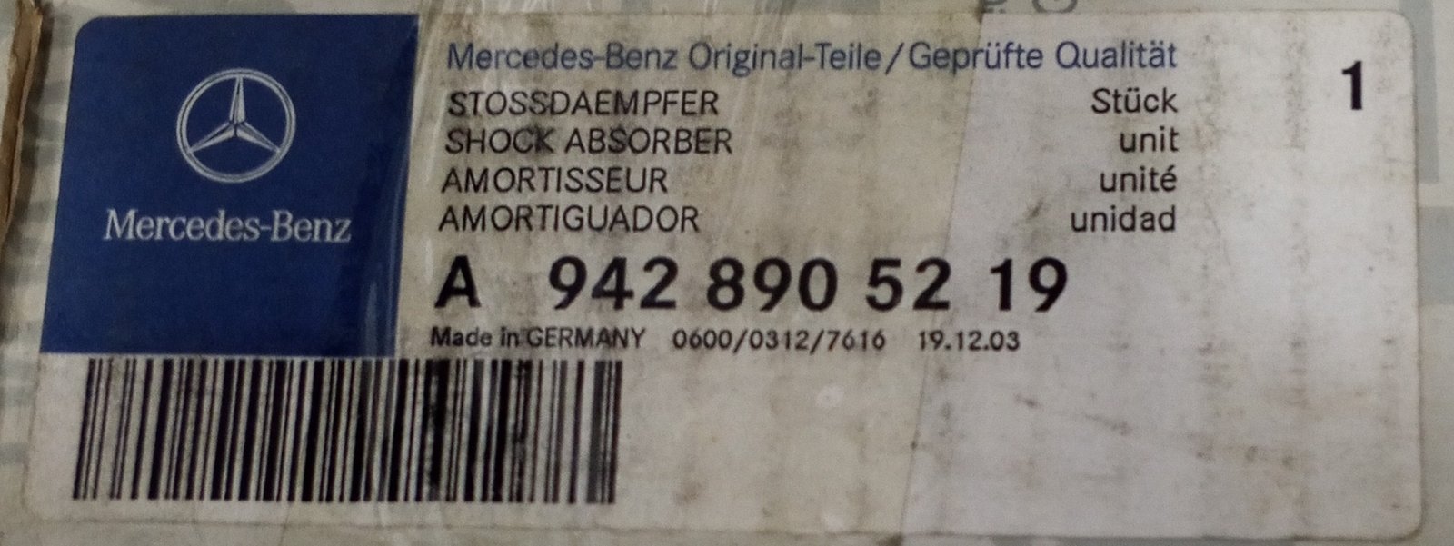 A9428905219 Shock Absorber With Air Bello Mercedes-Benz - Image 5