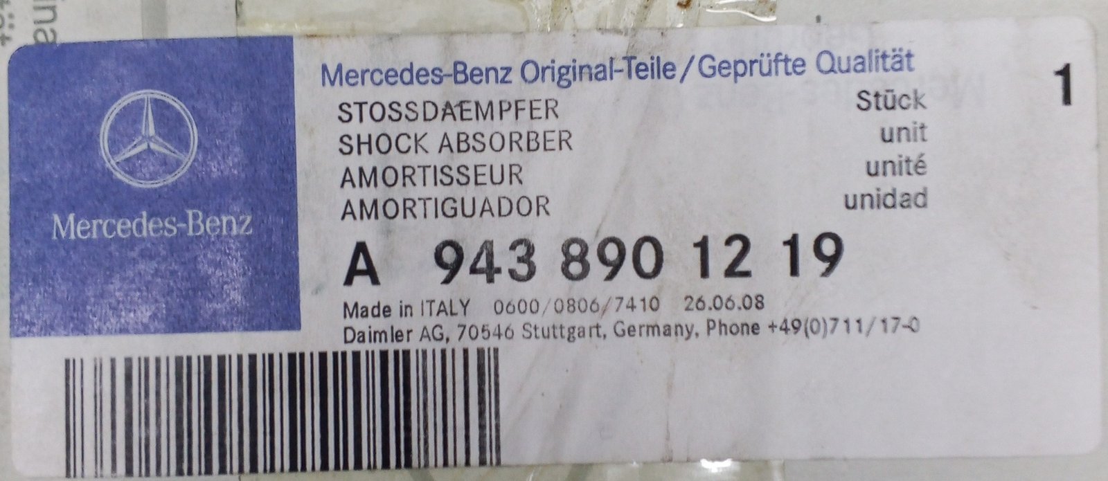 A9438901219 Shock Absorber Mercedes-Benz - Image 8