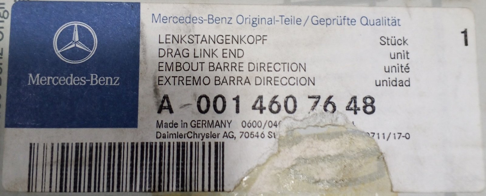 A0014607648 Mercedes-Benz Tie Rod End - Image 5