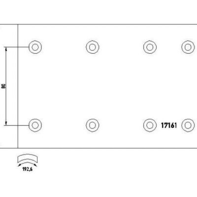 WVA17161 TVS Brake Lining, Drum Brake From SCANIA