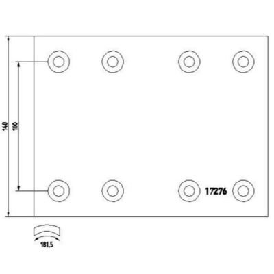 WVA17276 TVS Brake Lining, Drum Brake From MERCEDES