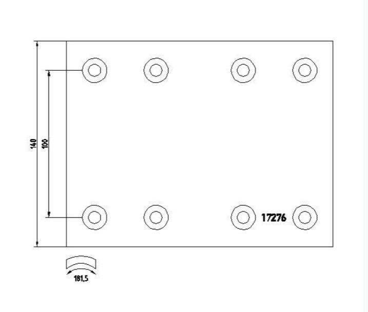 WVA17276 TVS Brake Lining, Drum Brake From MERCEDES