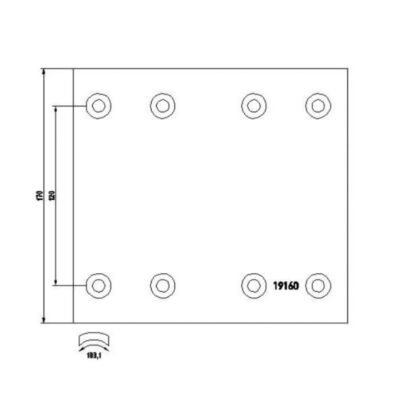 WVA19160 TVS Brake Lining, Drum Brake