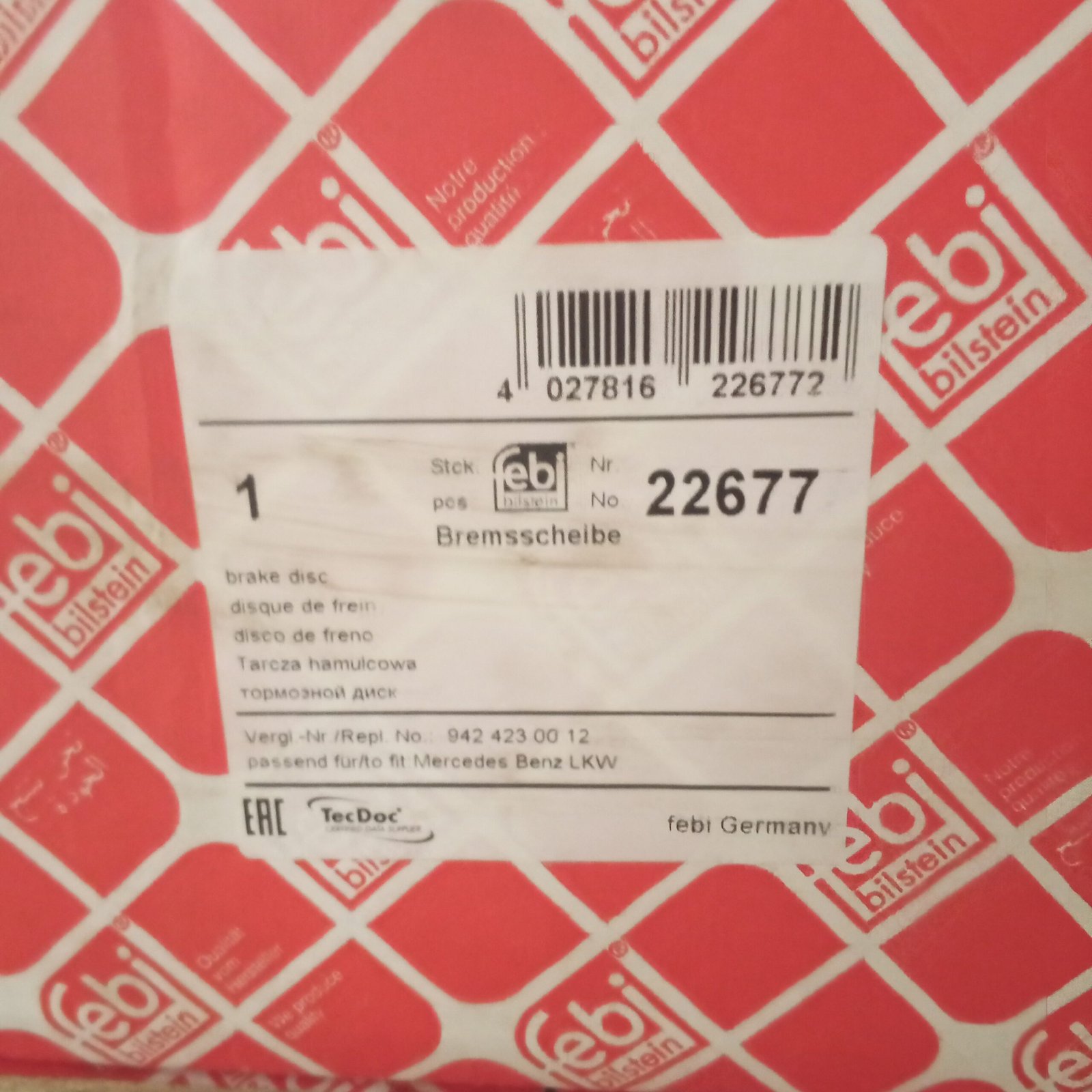 22677 FEBI Bilstein Brake Disc From MERCEDES - Image 2