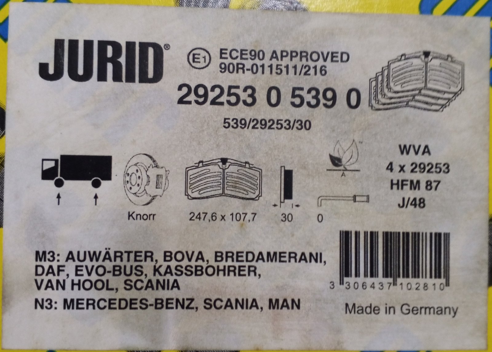 2925305390 Jurid Brake Pad Set, Disc Brake - Image 3