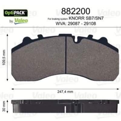 882200 Valeo Brake Pad Set, Disc Brake