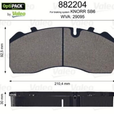 882204 Valeo Brake Pad Set, Disc Brake
