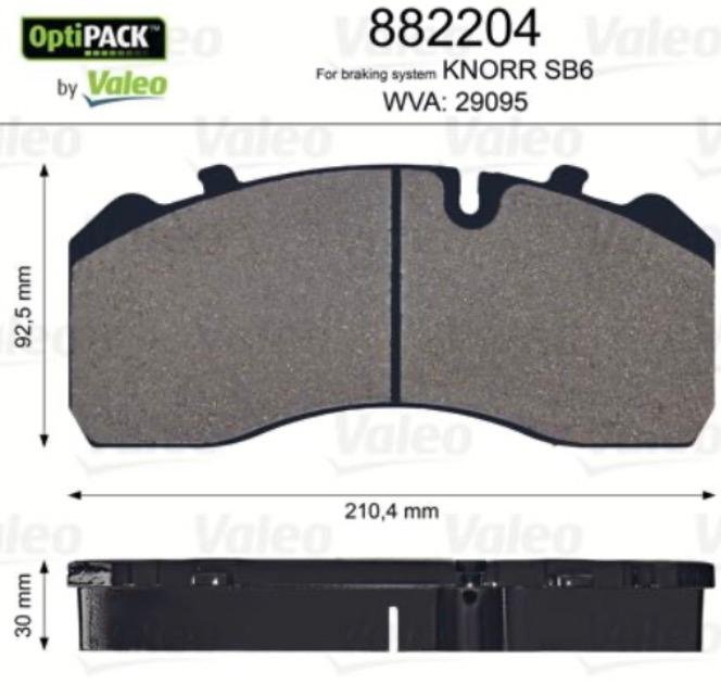 882204 Valeo Brake Pad Set, Disc Brake