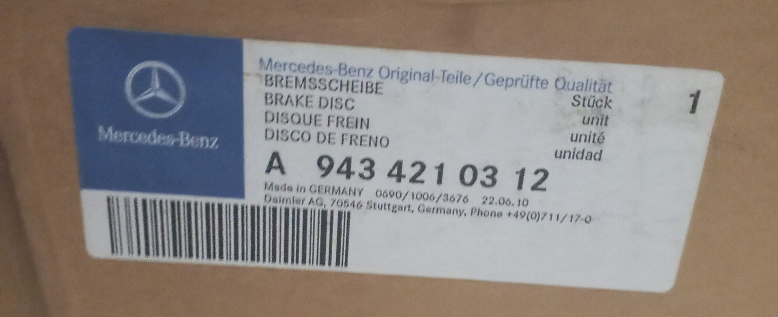 A9434210312 MERCEDES-BENZ Brake Disc From MERCEDES - Image 2