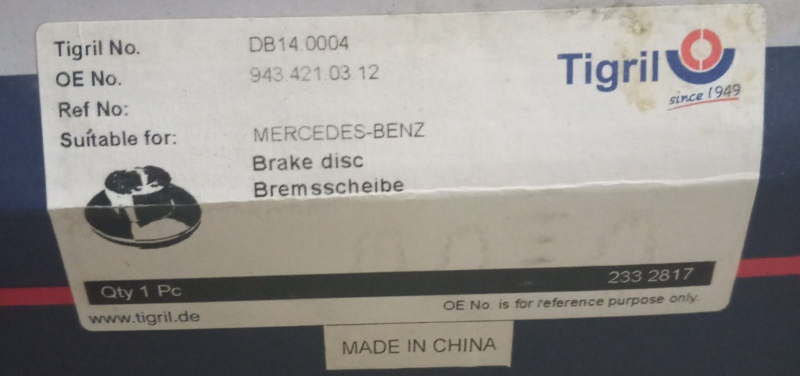 DB14.0004 TIGRIL Brake Disc From Mercedes - Image 2