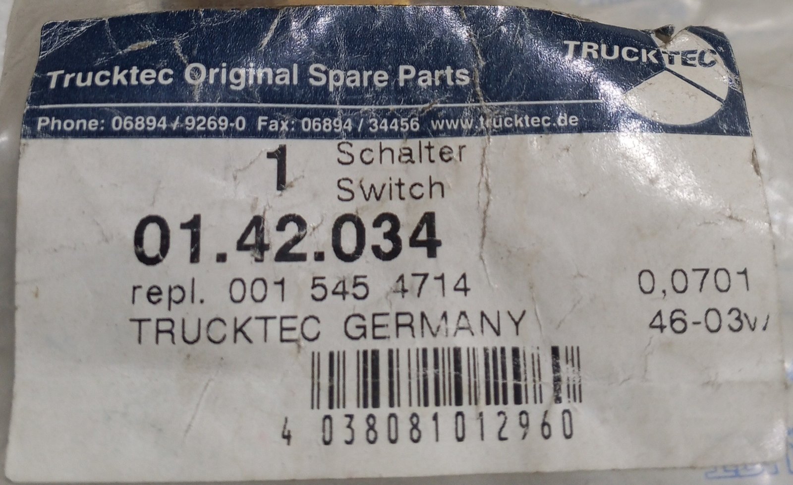 01.42.034 TRUCKTEC SWITCH, REVERSE LIGHT - Image 3