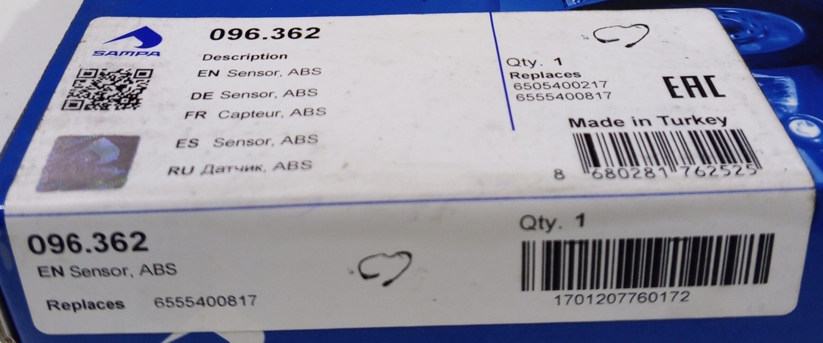 096.362 SAMPA SENSOR, WHEEL SPEED LEFT FROM MERCEDES - Image 3