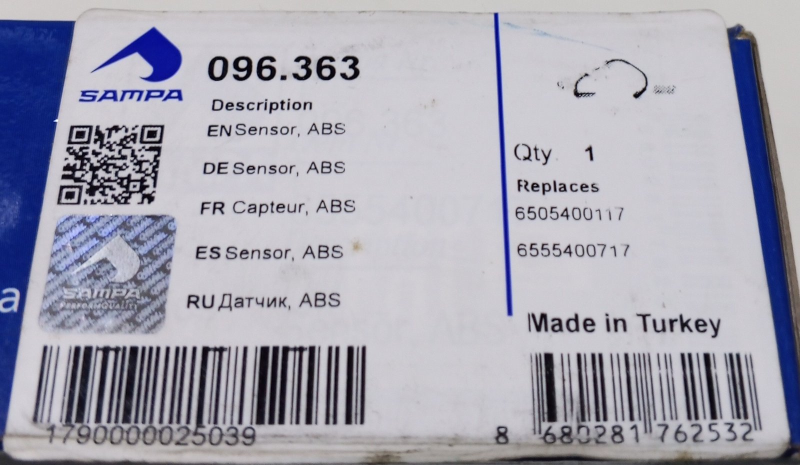 096.363 SAMPA SENSOR, WHEEL SPEED RIGHT FROM MERCEDES - Image 3