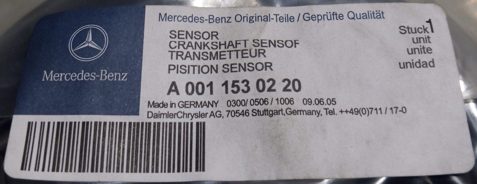 A0011530220 MERCEDES-BENZ SENSOR, ENGINE SPEED - Image 3