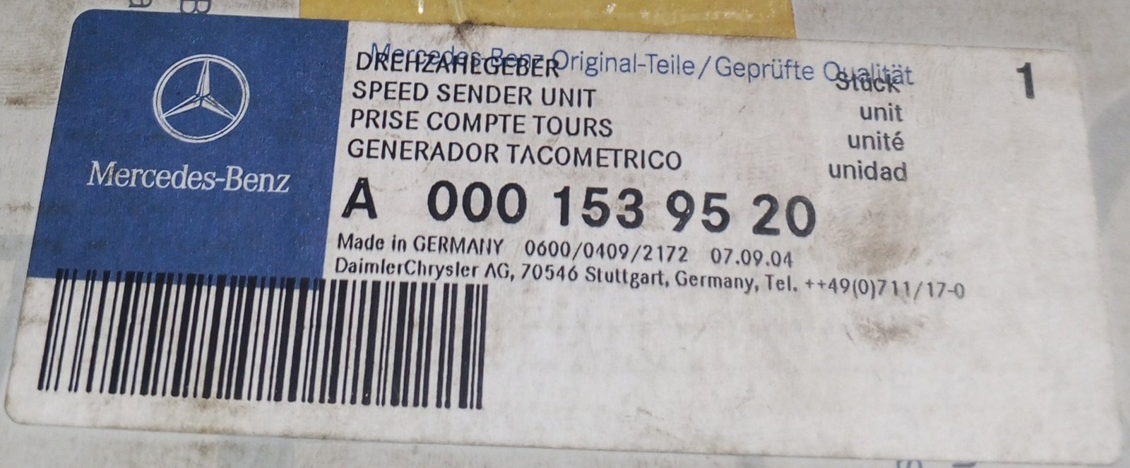 A0001539520 MERCEDES-BENZ SENSOR, ENGINE SPEED - Image 3