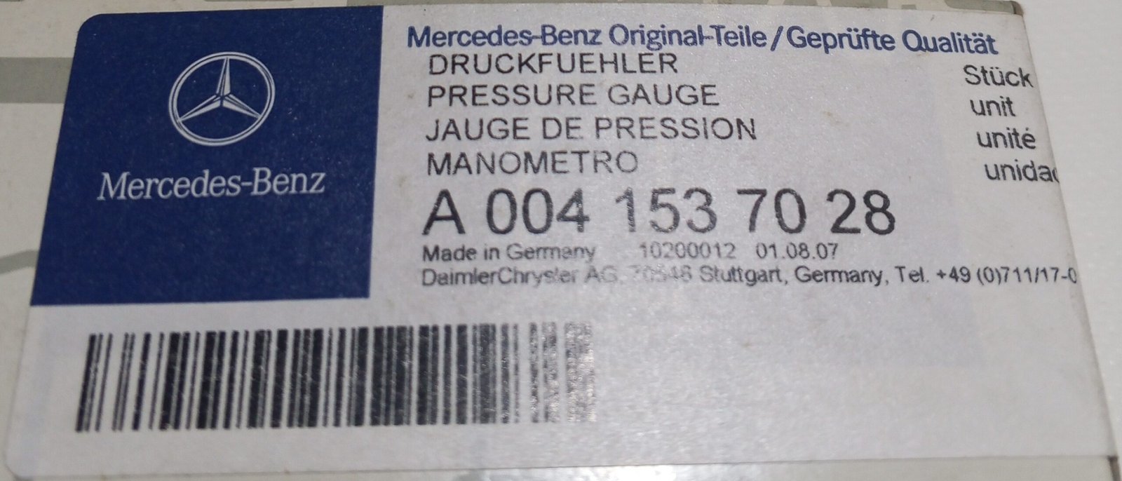 A0041537028 MERCEDES-BENZ SENSOR, INTAKE MANIFOLD PRESSURE - Image 3