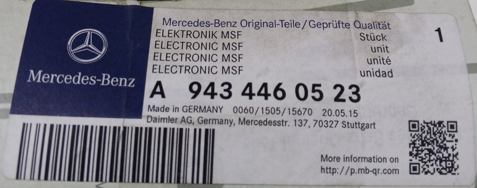A9434460523 MERCEDES-BENZ SWITCH FROM MERCEDES - Image 3