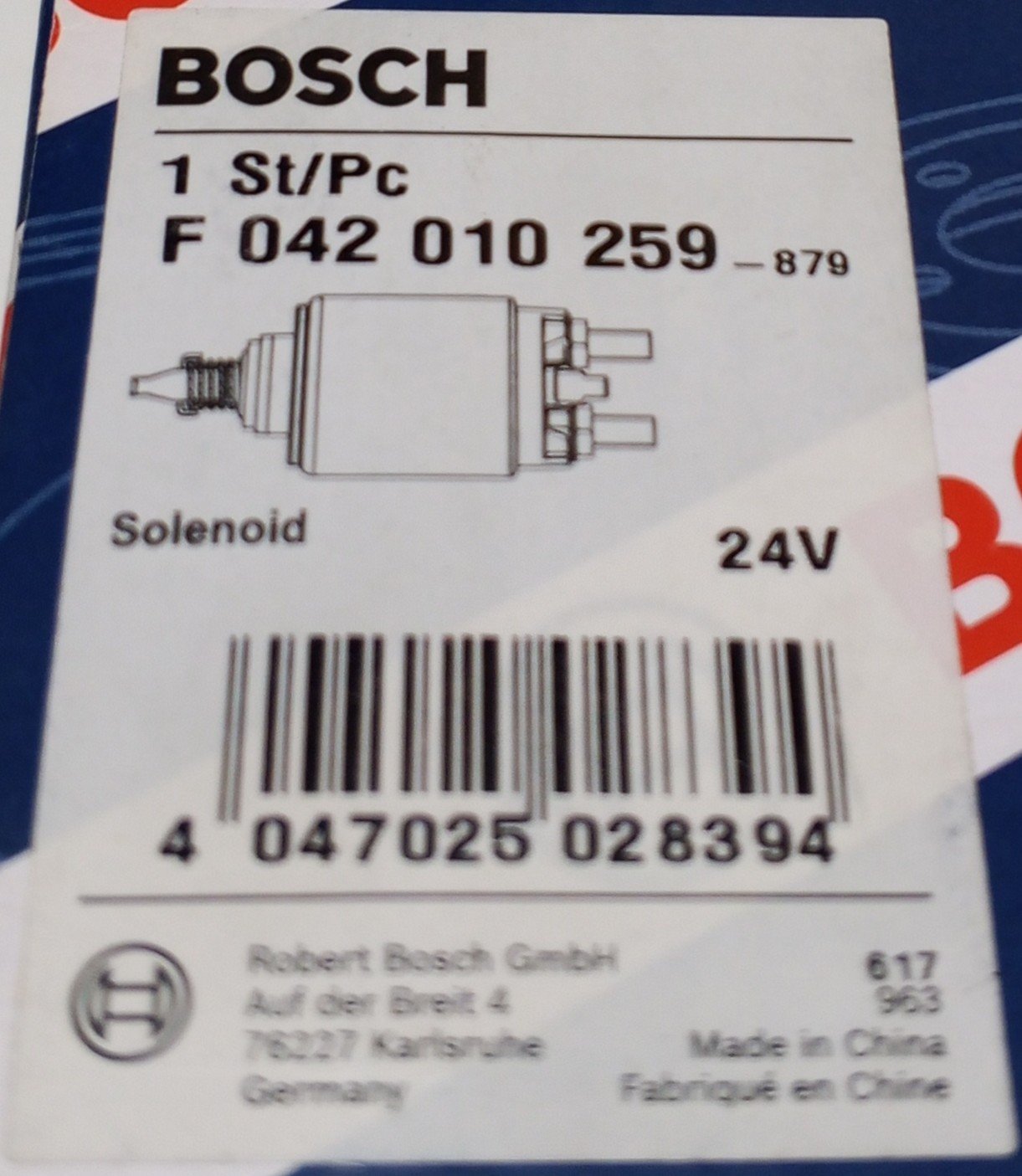 F042010259 BOSCH SOLENOID SWITCH, STARTER - Image 3