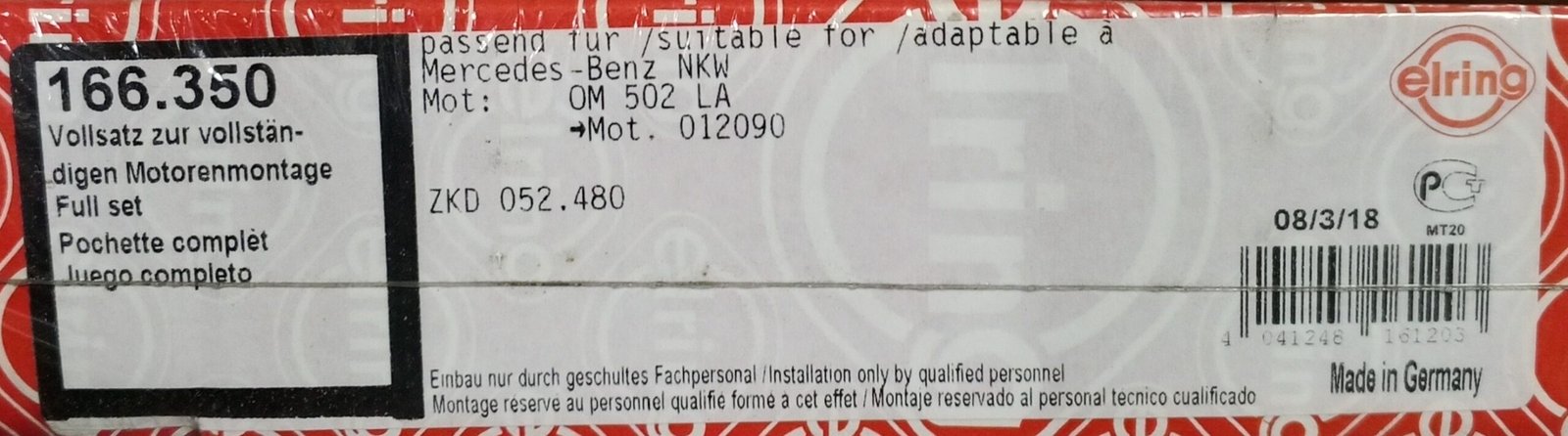 166.350 ELRING FULL GASKET KIT, ENGINE - Image 2
