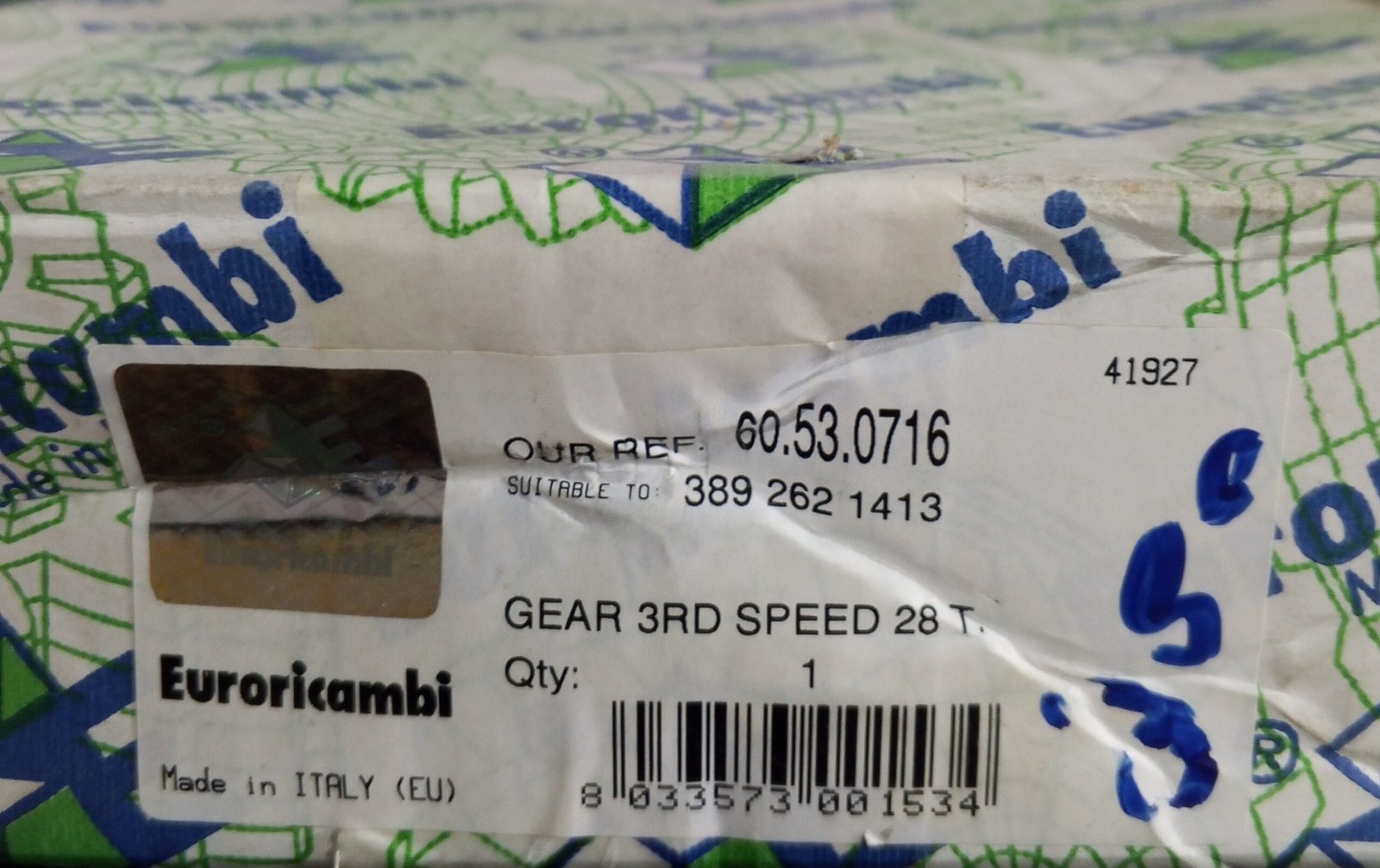 60.53.0716 EURORICAMBI GEAR 3RD SPEED 28 T. - Image 2