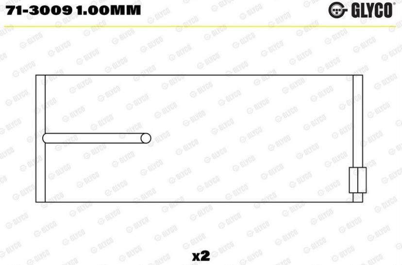 71-3009 1.00MM GLYCO CONNECTING ROD BEARING SHELL